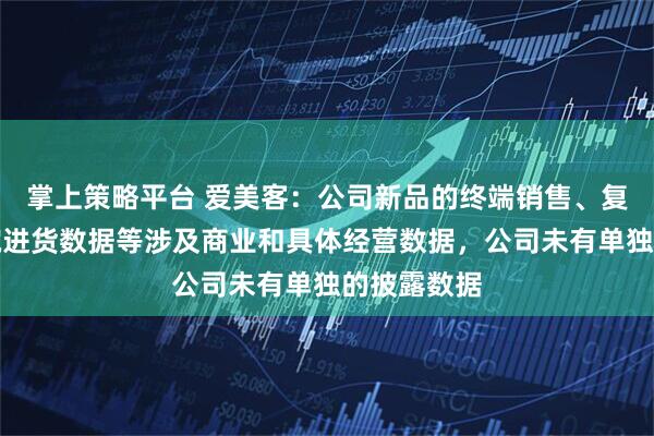 掌上策略平台 爱美客：公司新品的终端销售、复购率、医院进货数据等涉及商业和具体经营数据，公司未有单独的披露数据