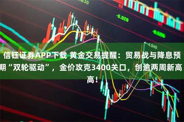 信钰证券APP下载 黄金交易提醒：贸易战与降息预期“双轮驱动”，金价攻克3400关口，创逾两周新高！