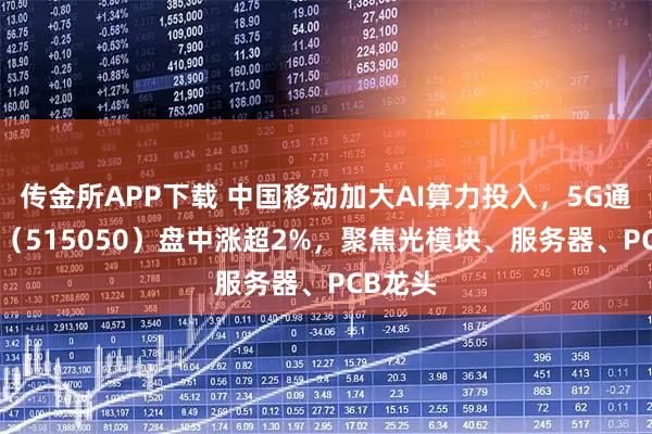 传金所APP下载 中国移动加大AI算力投入，5G通信ETF（515050）盘中涨超2%，聚焦光模块、服务器、PCB龙头
