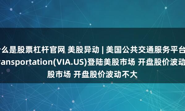 什么是股票杠杆官网 美股异动 | 美国公共交通服务平台Via Transportation(VIA.US)登陆美股市场 开盘股价波动不大